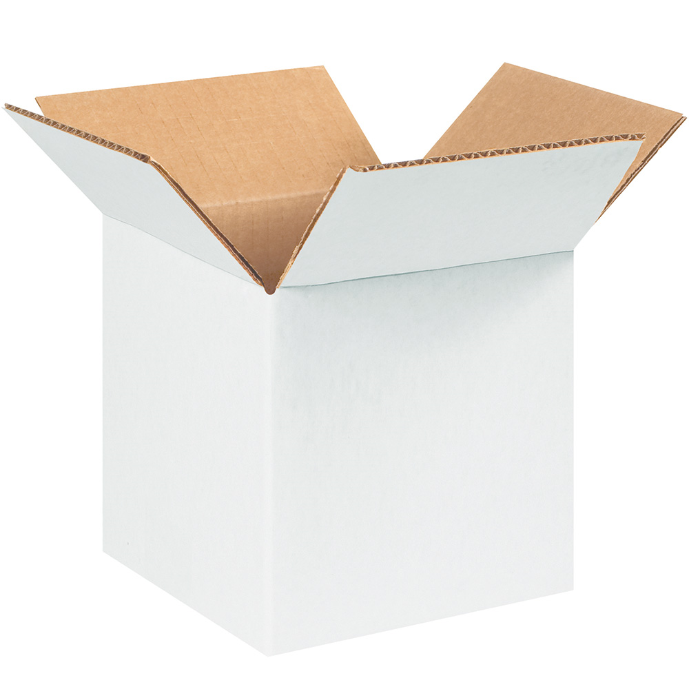 6" x 6" x 6" White Corrugated Boxes 25ct