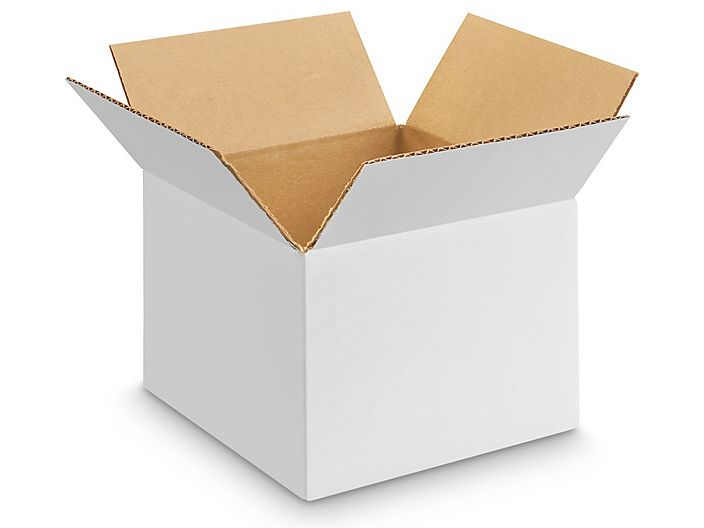 8" x 8" x 6" White Corrugated Boxes 25ct