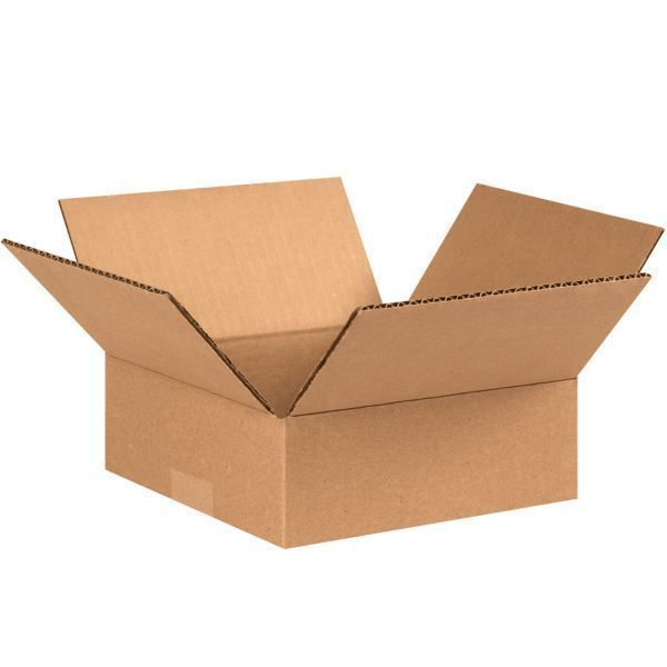 12" x 10" x 4" Flat Corrugated Boxes 25ct