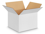 12" x 10" x 10" White Corrugated Boxes 25ct