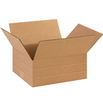 12 1/2" x 12 1/2" x 6" Multi Depth Corrugated Boxes, 25ct