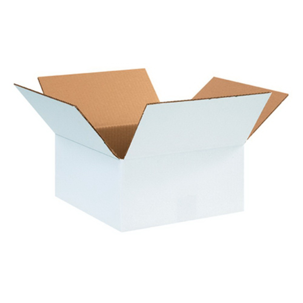 12" x 12" x 6" White Corrugated Boxes 25ct