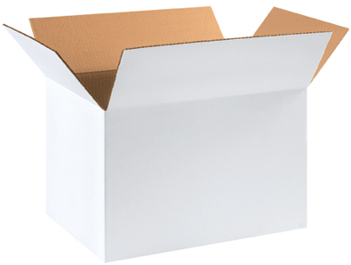 18" x 12" x 12" White Corrugated Boxes