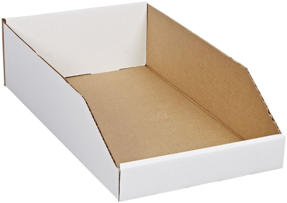 8 x 18 x 4-1/2" Open-Top Bin Box 50ct