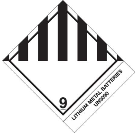 UN3090 Lithium Metal Batteries Label