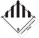 UN3090 Lithium Metal Batteries Label