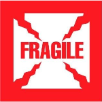 4 x 4" Fragile Label 500ct Roll