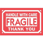 3 x 5" Fragile Handle with Care Thank You Label