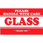 2 x 3" Please Handle with Care Glass Thank You Label