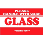 3 x 5" Please Handle with Care Glass Thank You Label 500ct Roll