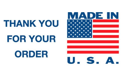 3 x 5" Made In USA Thank You for Your Order Label