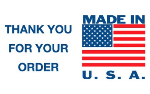 3 x 5" Made In USA Thank You for Your Order Label