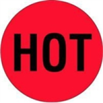 2" Circle HOT Fluorescent Red Label