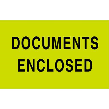 3 x 5" Documents Enclosed Label