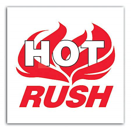 4 x 4" Hot Rush with Flames Label