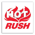 4 x 4" Hot Rush with Flames Label 500ct Roll