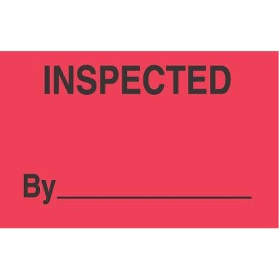 3 x 5" Inspected By Label