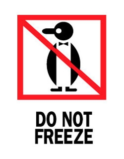 3 x 4" Do Not Freeze Penguin Label