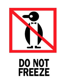 3 x 4" Do Not Freeze Penguin Label 500ct Roll