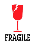3 x 4" Fragile Broken Glass Label 500ct Roll