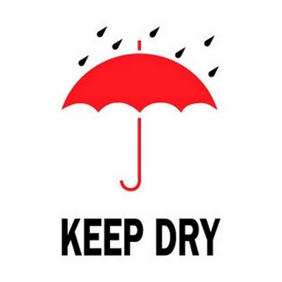 3 x 4" Keep Dry Umbrella Rain Label