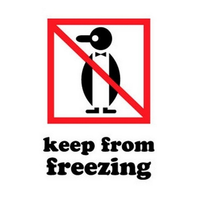 3 x 4" Keep from Freezing Penguin Label
