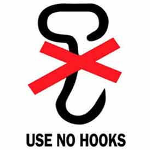 3 x 4" Use No Hooks Red X Label