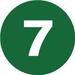 2" Inventory Numbered Circles, Number 7, Dark Green