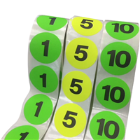 2" Assorted Inventory Numbered Circles, 10 rolls 1 thru 10