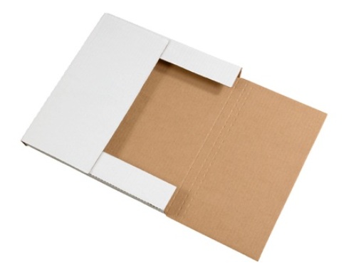 12-1/2 x 12-1/2 x 1 White Multi-Depth Corrugated Easy Fold Mailer