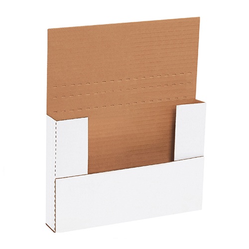 9-5/8 x 6-5/8 x 1-1/4 White Multi-Depth Corrugated Easy Fold Mailer 10-Pack