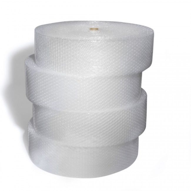 1/2" 48" x 250` Bubble Roll, Slit 12", Perfed 12", Large Bubble