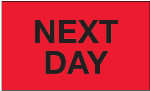 3" x 5" Next Day Fluorescent Red Labels 500ct roll