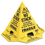 No Stack Pallet Cones, 8 x 8 x 10 Yellow Black