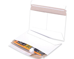 11-1/2 x 9" White Side Loading Self Seal Stayflats Lite Mailers - 4 Cases