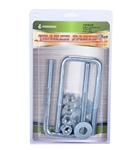 Redline 1/2" x 2-1/8" x 5-1/4" Square Zinc U-bolts, Nuts & Washers