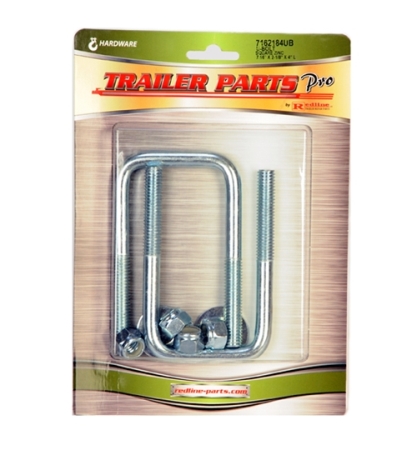 Redline 7/16" x 2-1/8" x 4" Square Zinc U-bolts, Nuts & Washers