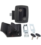 Bauer Travel Trailer Entrance Latch with Lock, Black