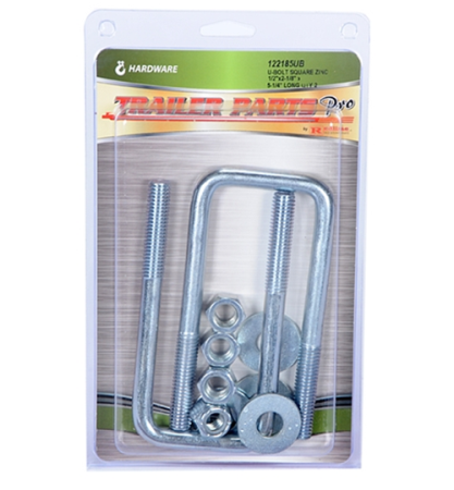 Redline 1/2" x 2-1/8" x 5-1/4" Square Zinc U-bolts, Nuts & Washers