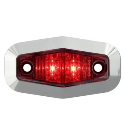 Redline Red Mini LED Clearance, Marker Light & Chrome Base