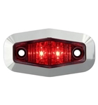 Redline Red Mini LED Clearance, Marker Light & Chrome Base