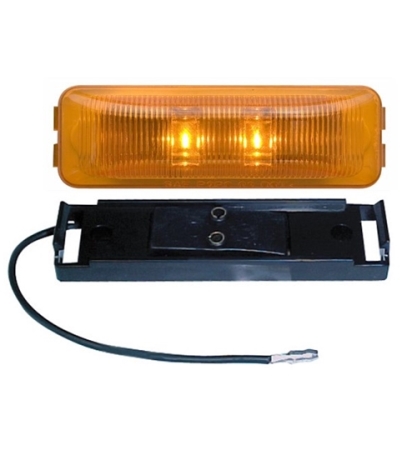 Redline Amber LED Thinline Clearance, Marker Light & Base