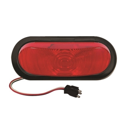 Redline 6" Oval Stop Turn Tail Light, Grommet & Pigtail