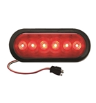 Redline 6" Oval LED Stop Turn Tail Light w Grommet & Pigtail