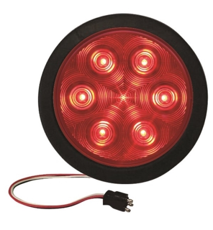 Redline 4" Round LED Stop, Turn, Tail w Grommet, Pigtail