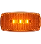 Redline Rectangular Oblong Amber Clearance, Marker LED Light w Black Base