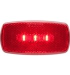 Redline Rectangular Oblong Red Clearance, Marker RV LED Light & Black Base