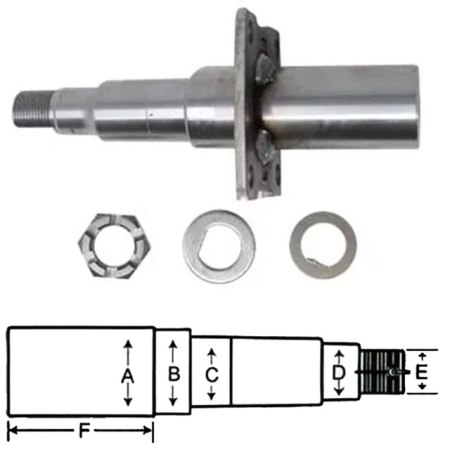 #84 1.75K EZ-Lube Spindle 1.75 X 3 Round Stub Flange & Hardware