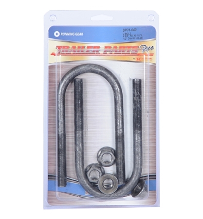 Redline 1/2" x 2-3/8" x 5-1/2" Round U-bolts, Nuts