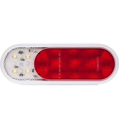 Optronics Red 6" Oval LED S/T/T Light, Built-in Back-up